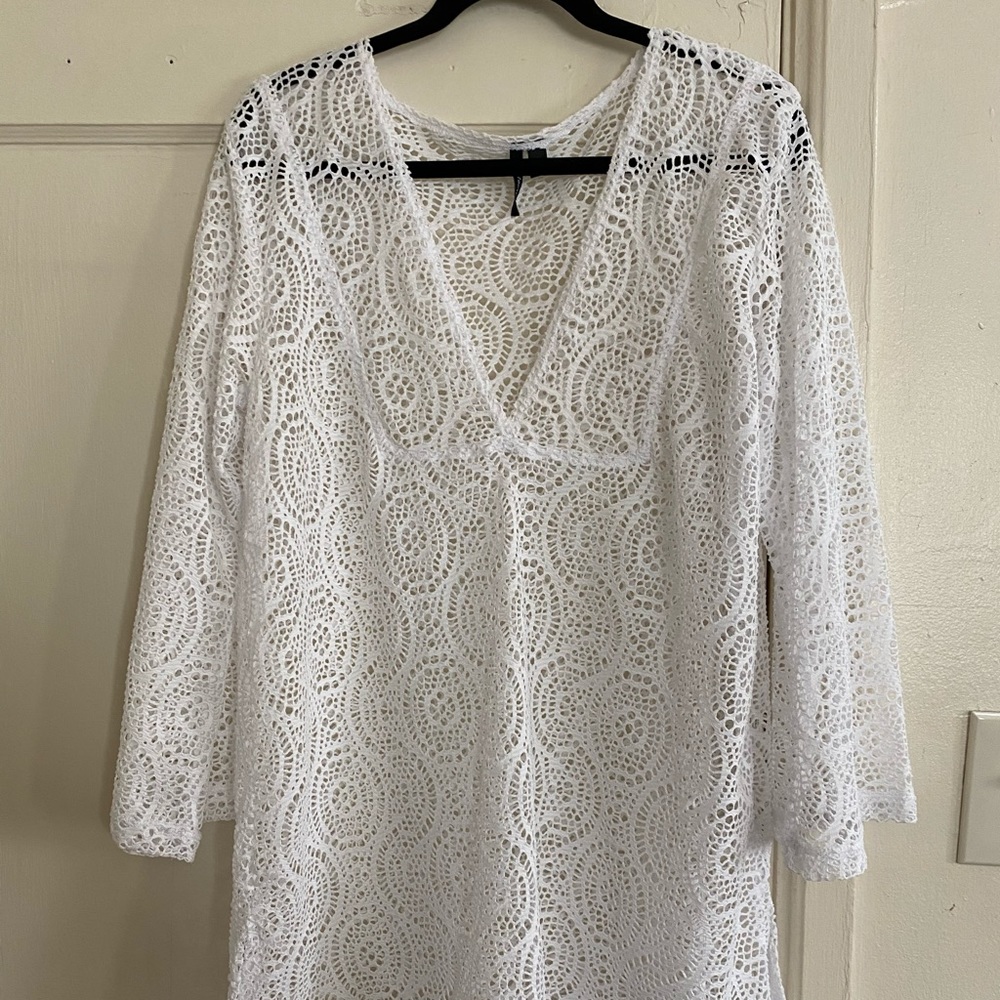 White swimsuit coverup